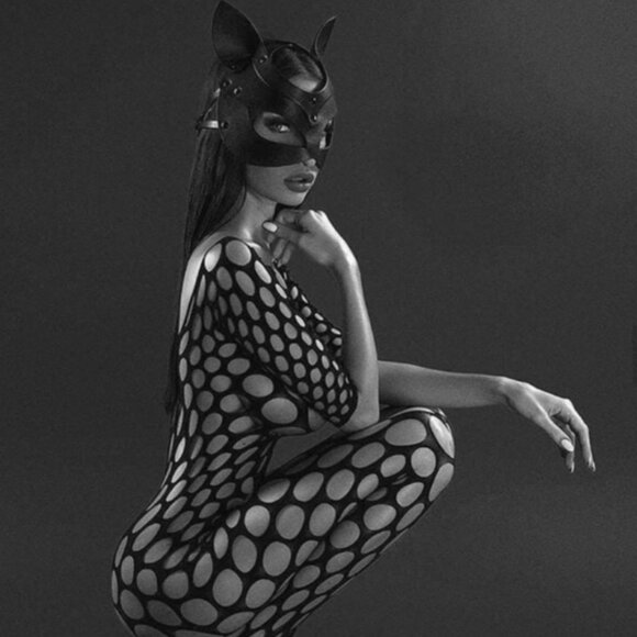 Other - 2 piece set: Kitty mask & fishnet stockings